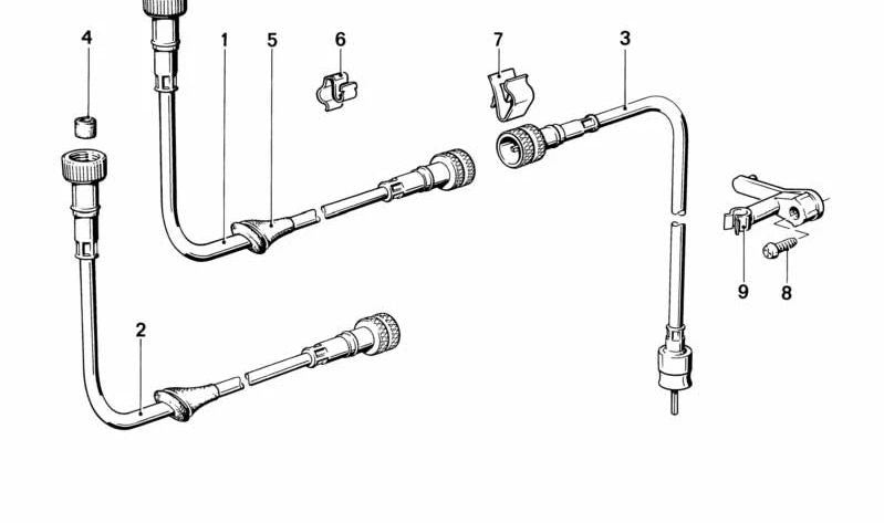 Tachowelle Parte Inferior para BMW E21, E12, E24 (OEM 62121359333). Original BMW