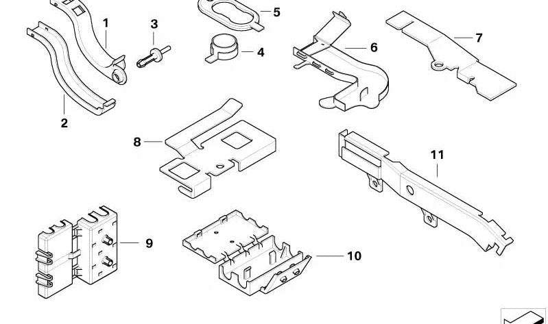 Soporte de Arnés de Cables Izquierdo para BMW Serie 5 E61, E61N (OEM 61136938613). Original BMW.