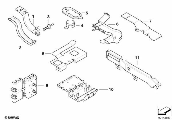 Conducto de cables columna D izquierda para BMW Serie 5 E61, E61N (OEM 61136945257). Original BMW