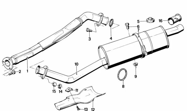 OEM arrière silencieux 18121175537 pour BMW E21. Compatible avec tous les modèles de la série E21. BMW d'origine.