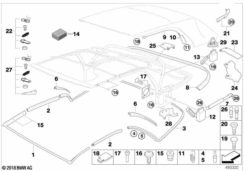 Adjustment screw for BMW 3 Series E46 (OEM 54317043552). Genuine BMW.