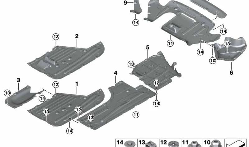 OEM 51718091107 rear diffuser for BMW G20, G21, G22, G23. Original BMW.