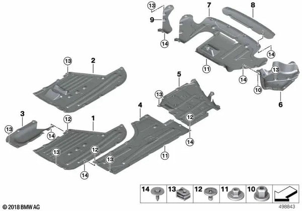 Cubierta Inferior Central para BMW Serie 3 G28 (OEM 51759450775). Original BMW.