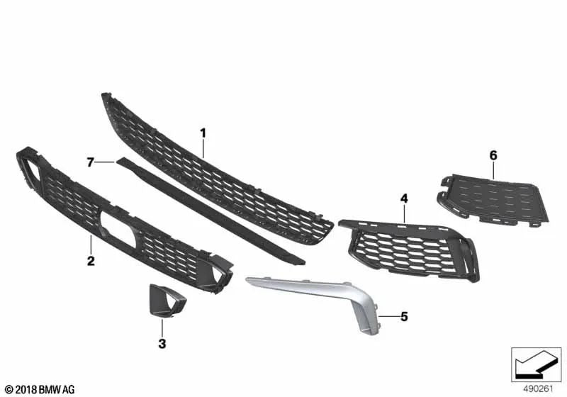 Rejilla de entrada de aire derecha para BMW G30 (OEM 51118089170). Original BMW