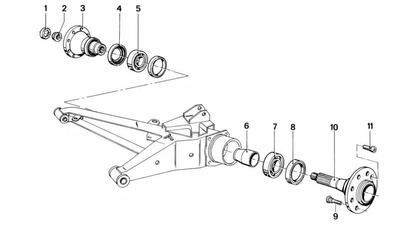 Perno moleteado para BMW E12 (OEM 33413604178). Original BMW