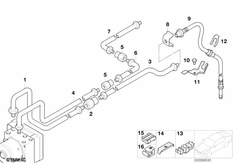 Pipe for BMW 3 Series E46 (OEM 34326754861). Original BMW