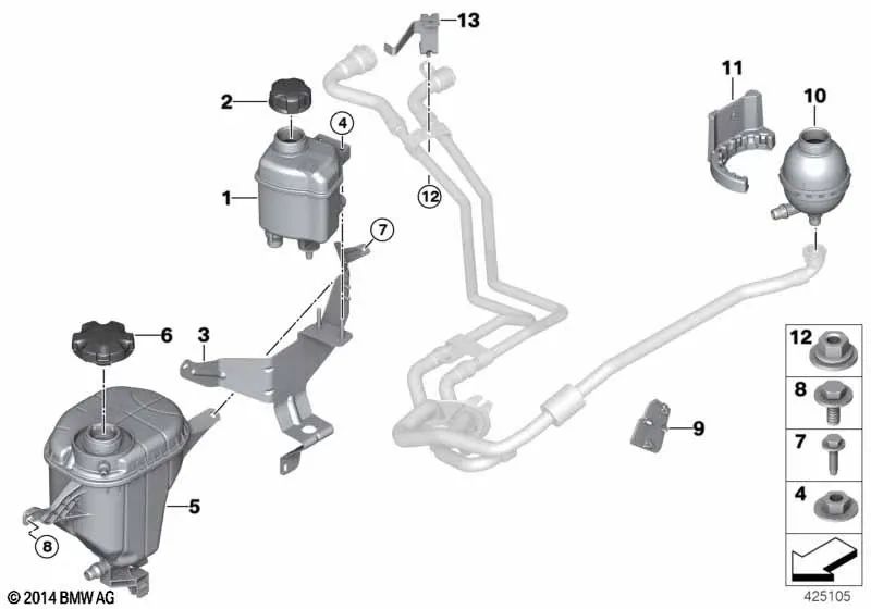 Cubierta para BMW Serie 5 F07, F10, F11, F18 Serie 6 F06, F12, F13 Serie 7 F01, F02, F04 (OEM 17137803015). Original BMW.