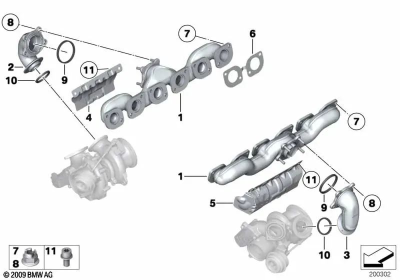 Junta para BMW Serie 7 F01, F02 (OEM 11627561571). Original BMW