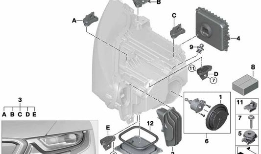 Radiador derecho para BMW I12, I15 (OEM 63117396336). Original BMW.