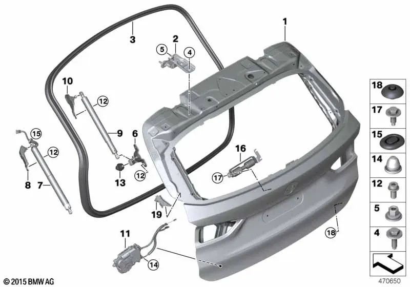 Soporte de Muelle Izquierdo para BMW X1 F48, F49 (OEM 51247458921). Original BMW.