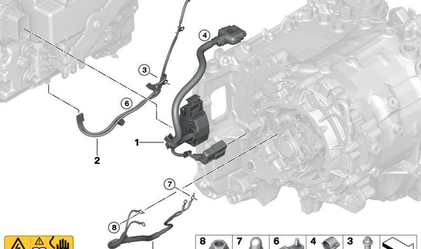 Clip de retención OEM 12517801407 para BMW U06, G26, G60, G61, G70, U11, I20. Original BMW.