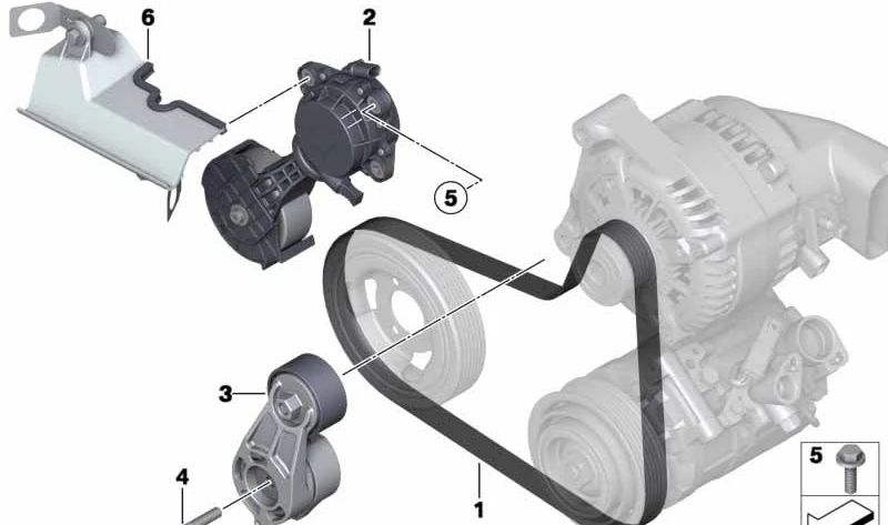 Correa Poli-V para BMW F20, F21, F30, F31, F35 (OEM 11287603348). Original BMW