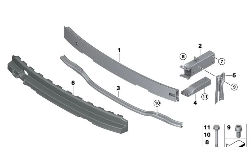 Front lower left tribune for BMW I01, I01N (OEM 51647374809). Original BMW