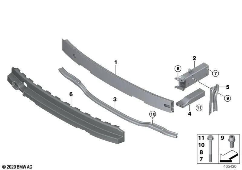 Front lower bumper bracket for BMW i (OEM 51117296853). Original BMW.