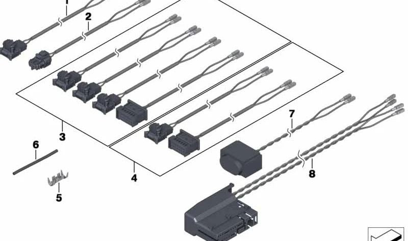 Cable de reparación sistema airbag OEM 61119234475 para BMW F07, F10, F12, F13, F01, F02, F04. Original BMW.