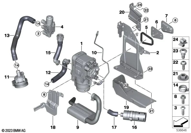 Soporte Calefactor Estacionario para BMW G26, G60, G70 (OEM 64125A15341). Original BMW