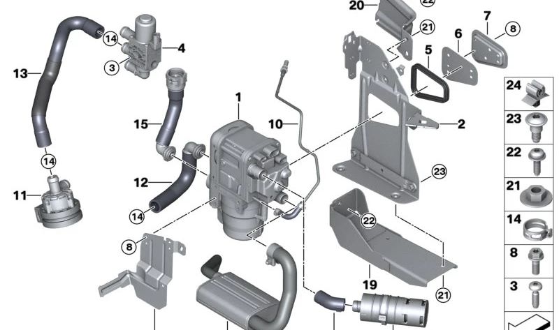 OEM 34326757257 Clip di fissaggio del tubo per BMW G20, G21, G22, G23, G26, F07, F10, F11, F18, G60, G61, F06, F12, F13, F01, F02, G70, G08, G05, G06, G07, I01, I01 , I12, I15, I20, R50, R52, R53. BMW originale.