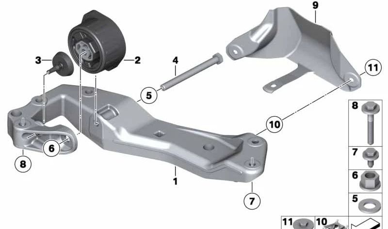 Support de refroidissement OEM 22326791220 pour BMW F07, F10, F06, F12, F13, F01, F02. BMW d'origine