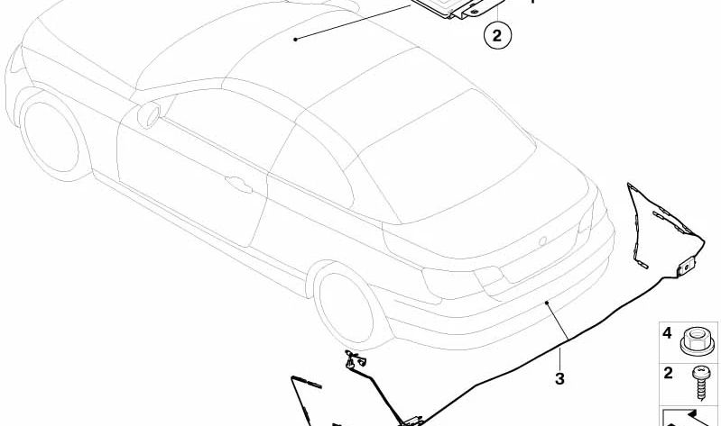 Antena GPS con soporte para BMW Serie 3 E93, E93N (OEM 65209154413). Original BMW