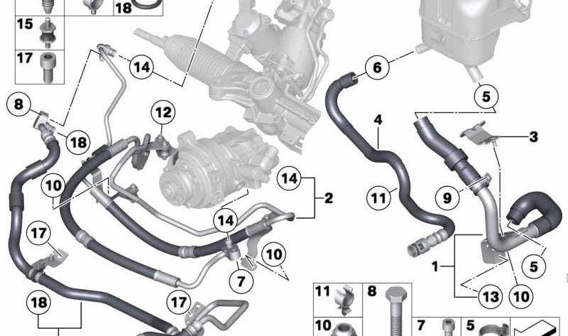 Tubo de expansión para BMW F01, F02 (OEM 32416796360). Original BMW