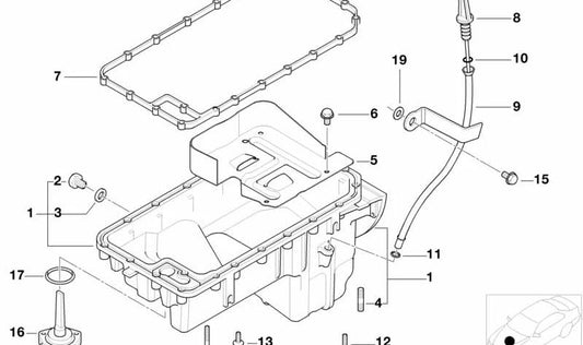 BMW Ölpinsel 3 E36 -Serie, E46 (OEM 11131709575). Original BMW