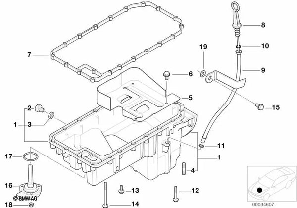 Tubo de guía para BMW Serie 3 E36, E46 (OEM 11431432748). Original BMW