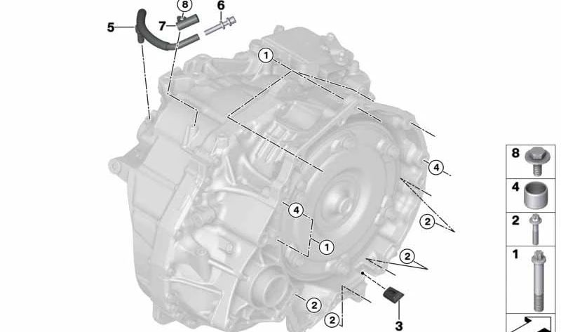 Tubo de ventilación para BMW Serie 1 F52, Serie 2 F45, F46, X1 F48, F49, X2 F39, MINI F54, F60 (OEM 24148642588). Original BMW