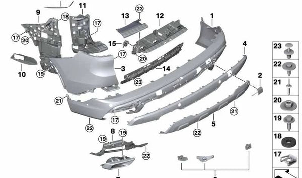 Rejilla de ventilación izquierda OEM 51128737581 para BMW G05 (X5). Original BMW.