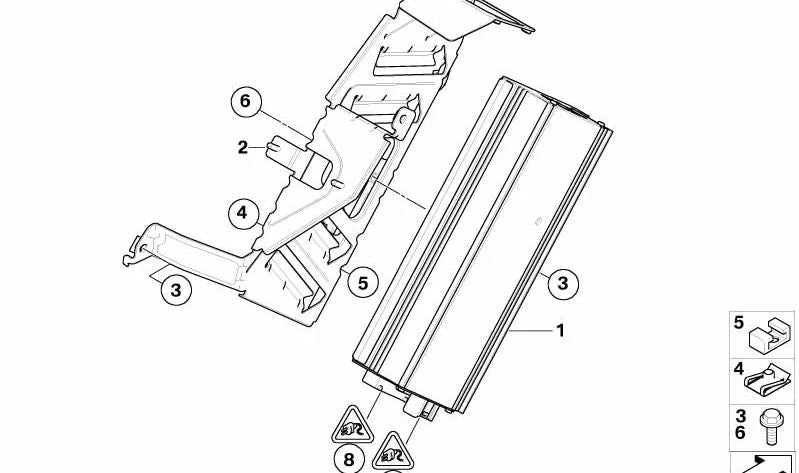 Soporte para amplificador de audio/teléfono OEM 65159241485 para BMW {E70, E71}. Original BMW.