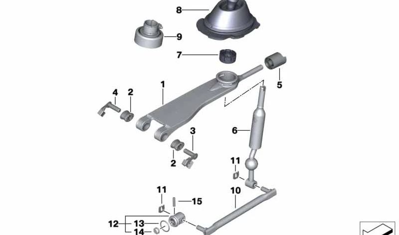 Alavanca de mudança reforçada OEM 25117532492 para BMW E81, E82, E87, E88, E90, E91, E92, E93, E84. BMW original.