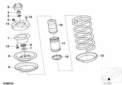 Oberer Pier von BMW E30, E28, E34, E24 (OEM 31331128524). Original BMW.