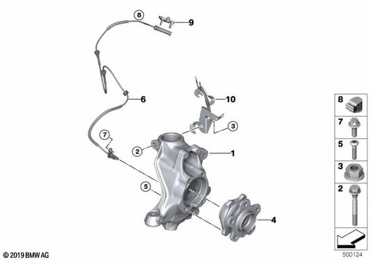 Schwenklager derecho para BMW Serie 2 G42 (OEM 31206893966). Original BMW