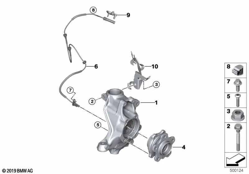 Articulación para corrección de caída izquierda para BMW Serie 4 G26 (OEM 31216897741). Original BMW