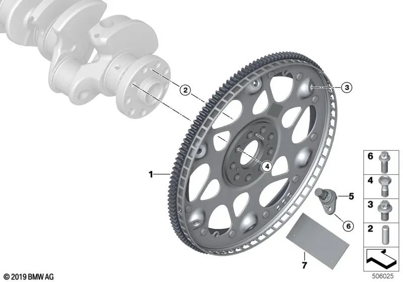 Volante de Inercia Automático para BMW Serie 5 F07, F10, F11, F90, G30, G31, Serie 6 F06, F12, F13, Serie 7 F01, F02, G11, G12, Serie 8 F91, F92, F93, G14, G15, G16, X5 E70, F15, F85, F95, G05, X6 E71, F16, F86, F96, G06, X7 G07 (OEM 11227567151). Origina