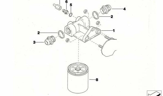 Öl/Kraftstoffverteiler OEM 1142223503 für BMW (E36, E46, E34, E39, E60, E90, E92, F10, F30 und mehr). Original BMW.