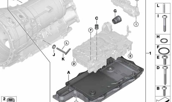 Kit de reparación para eje selector para BMW Serie 3 F30N, G20, G20N, G21, G21N, Serie 5 F18N, G30, G31N, G38, Serie 7 G11, G12, G11N, G12N, X3 G01, X5 F15, G05 (OEM 24508632190). Original BMW