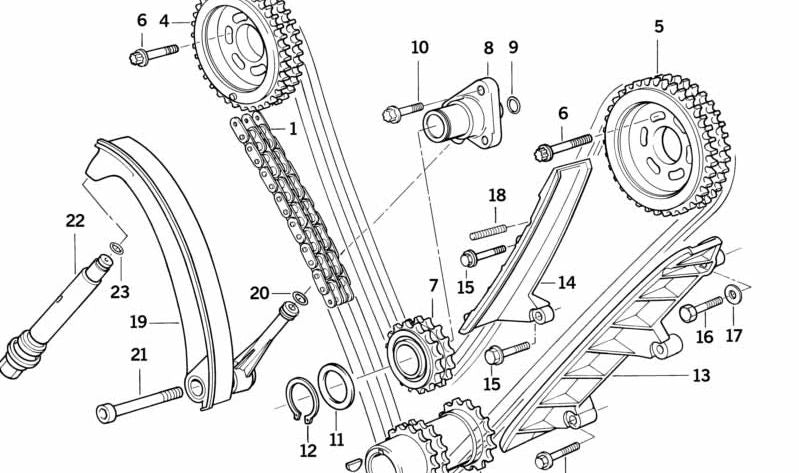 Guía de dirección para BMW Serie 5 E34, Serie 7 E32, E38, Serie 8 E31 (OEM 11311736275). Original BMW.