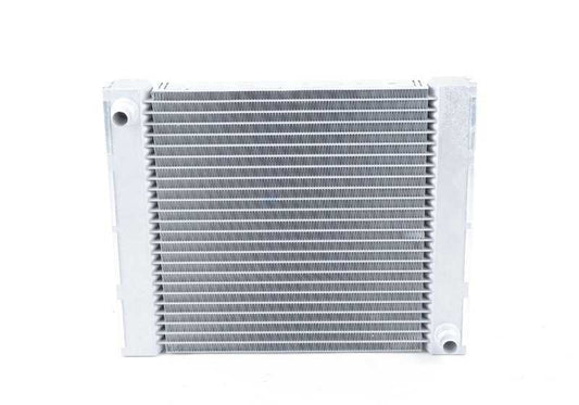 Left coolant radiator for BMW series 5, 6, 7. Example: F10, F06, F06N, F12, F12N, F13, F13N, F01N, F02N (OEM 17112284277). Genuine BMW