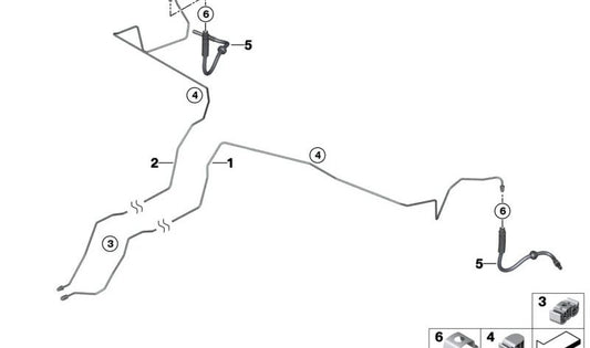 Tubo de freio OEM 34306897709 para BMW G08 (X3 XDRIVE30E). BMW original