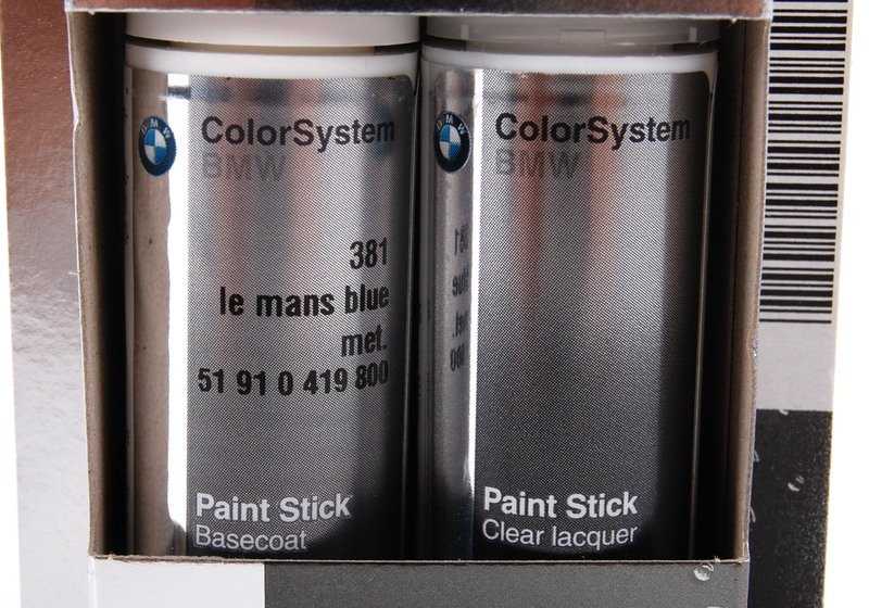 Pintura en lápiz (retocador) Le Mans Blue Met. OEM 51910419800 para BMW E46, E60, E61, E63, E64, E81, E87, E90, E91, E92, E93. Original BMW.