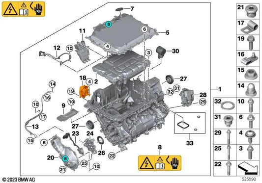 Desaireador para BMW Serie 5 G60, Serie 7 G70, i I20, X1 U11, U12 (OEM 27208843305). Original BMW.