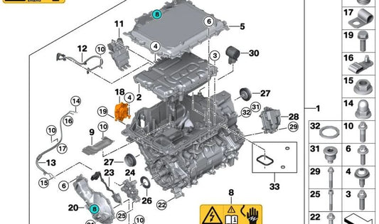 Sensor de Posición de Rotor para BMW X1 U11, U12, X2 U10, MINI U25 (OEM 12371022200). Original BMW