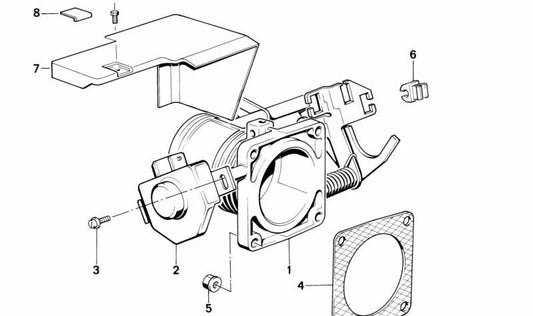 Cuerpo de mariposa para BMW Serie 5 E34, Serie 6 E24, Serie 7 E23, E32 (OEM 13541726609). Original BMW