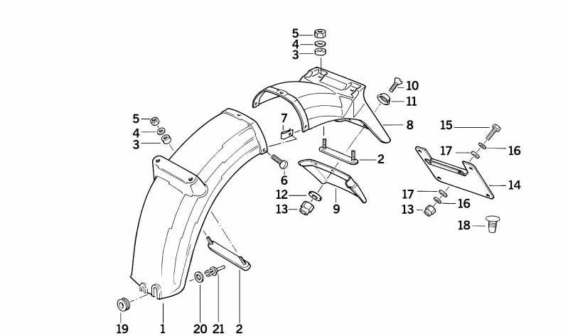 Fijación de matrícula para BMW (OEM 46622307371). Original BMW