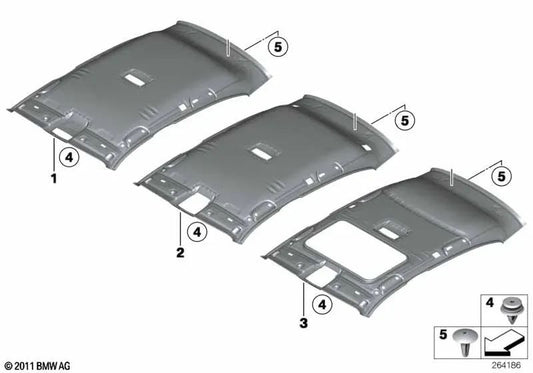 Techo antracita para BMW Serie 1 F21, F21N (OEM 51448059625). Original BMW