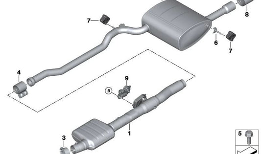 OEM Exhaust Clamp 18308581218 for BMW F20, F21, F40, F22, F23, F44, F45, F46, F30, F31, F34, F32, F33, F36, F48, F39, F25, F26. Genuine BMW