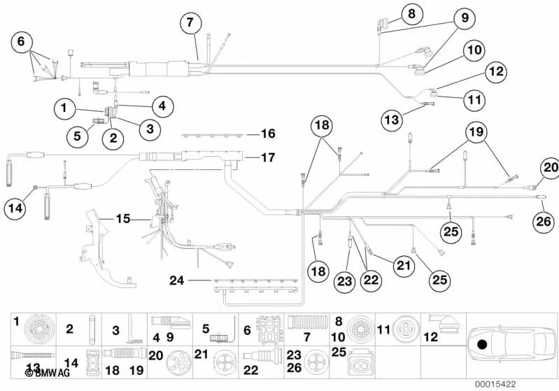 Tapa conector de diagnóstico para BMW Serie 3 E46, Serie 5 E39, Serie 7 E38, Serie 8 E31, X5 E53, F15, F85, X6 F16, F86 (OEM 12521703202). Original BMW