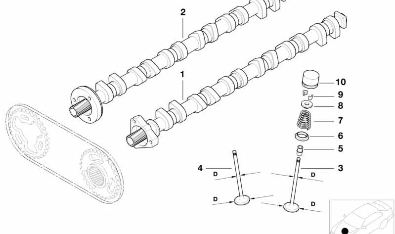 Válvula de Admisión para BMW Serie 3 E46, Serie 5 E39, E60, E61, Serie 7 E65, E66, X3 E83, X5 E53, Z4 E85 (OEM 11341438385). Original BMW