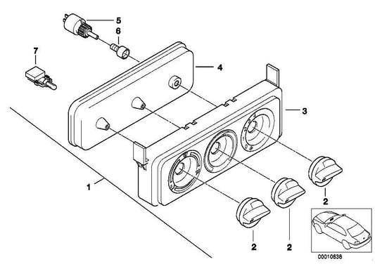 Boton Pulsador Regulador Rueda Aire Acondicionado Para Bmw Z3 E36 . Original Recambios