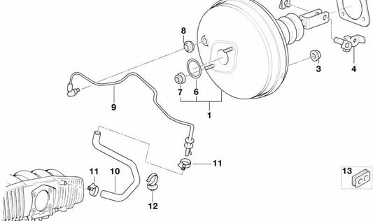 Tube à vide OEM 3431166139 pour BMW E39. BMW d'origine.